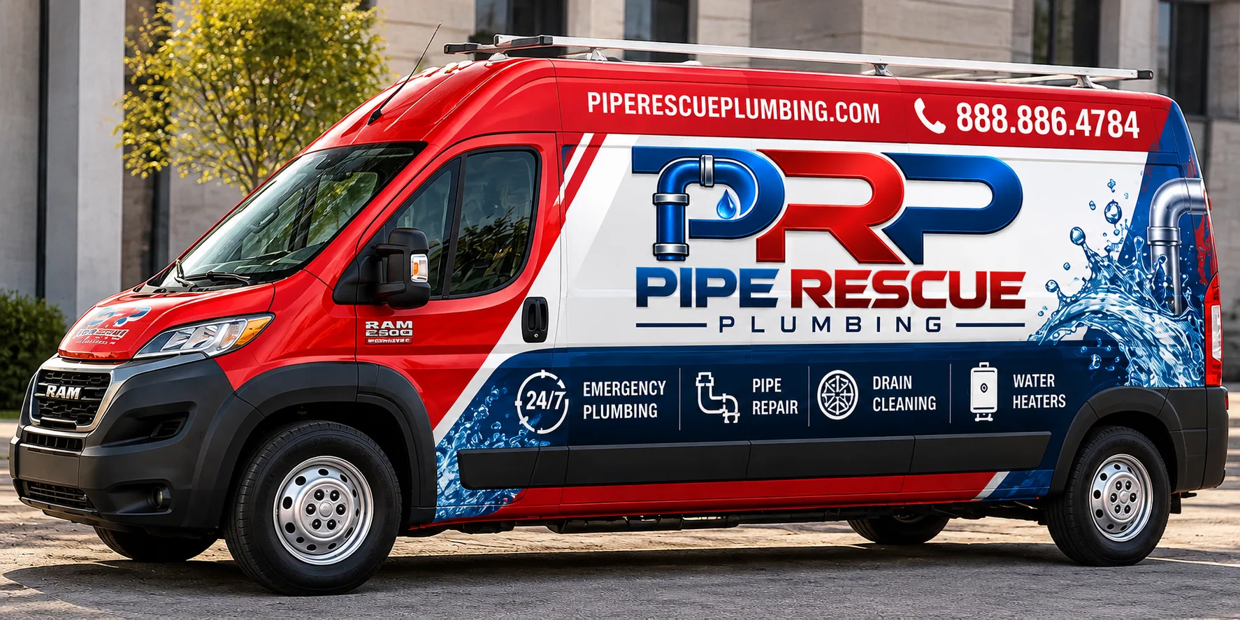 Pipe Rescue Plumbing branded van